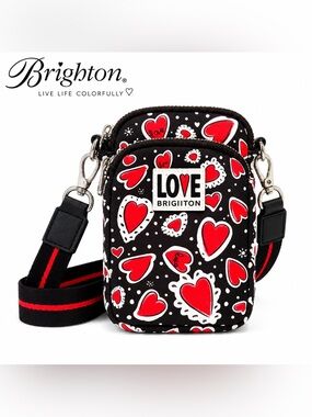 Brighton LOVE Hearts Convertible Phone Crossbody Bag NWOT